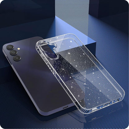 Case for Samsung Galaxy A55 5G A556, Techsuit, SparkleSkin, Transparent