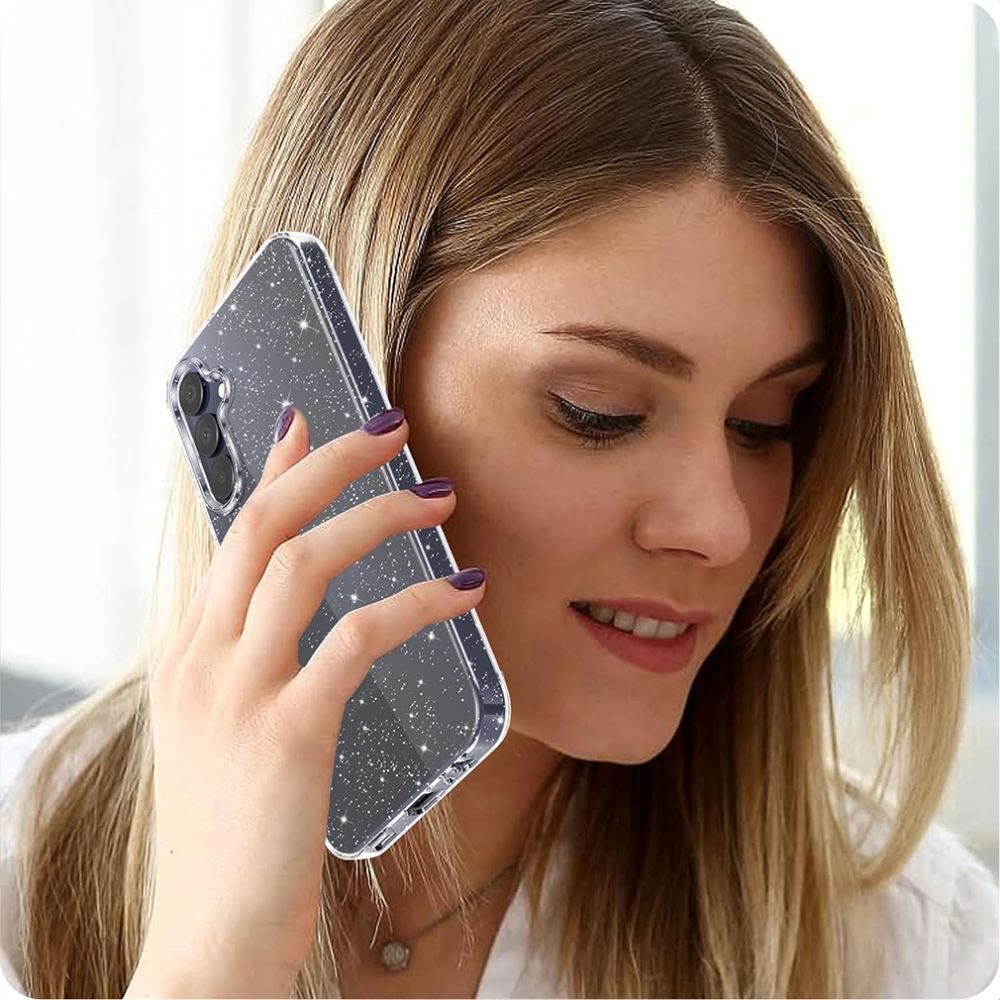 Case for Samsung Galaxy A55 5G A556, Techsuit, SparkleSkin, Transparent