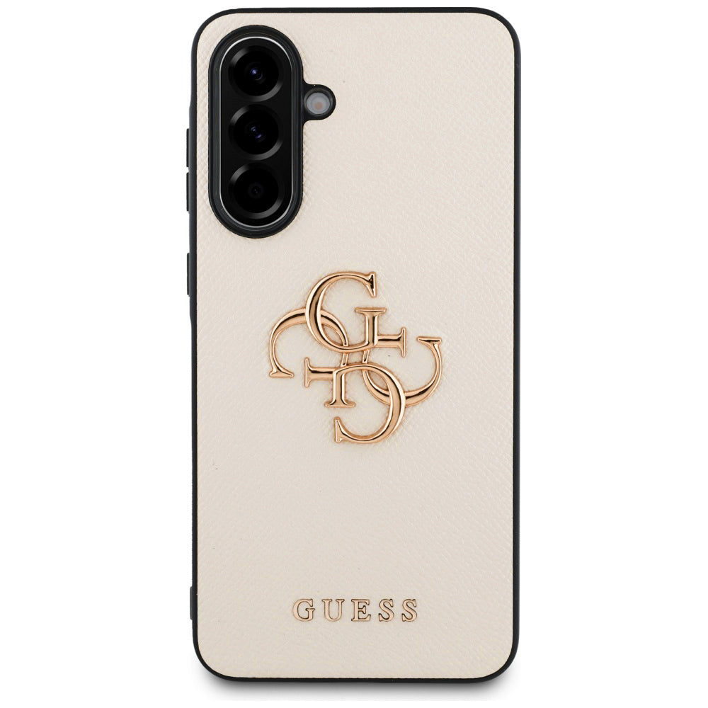 Hülle für Samsung Galaxy A56 A566, Guess, 4G Grained Big and Classic Logo, Beige