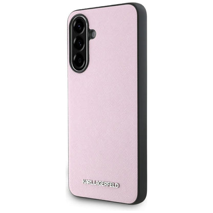 Hülle für Samsung Galaxy A56 A566, Karl Lagerfeld, Saffiano Metal Logo, Rosa