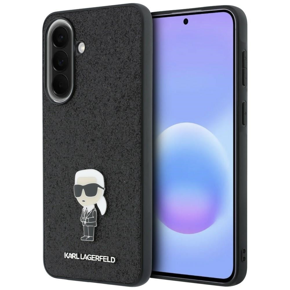 Hülle für Samsung Galaxy A57 5G, Karl Lagerfeld, Glitter Fixed Ikonik Karl, Schwarz