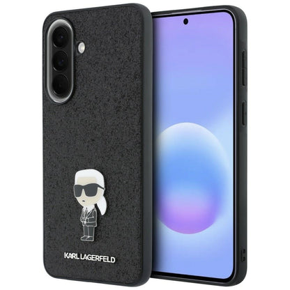 Hülle für Samsung Galaxy A57 5G, Karl Lagerfeld, Glitter Fixed Ikonik Karl, Schwarz