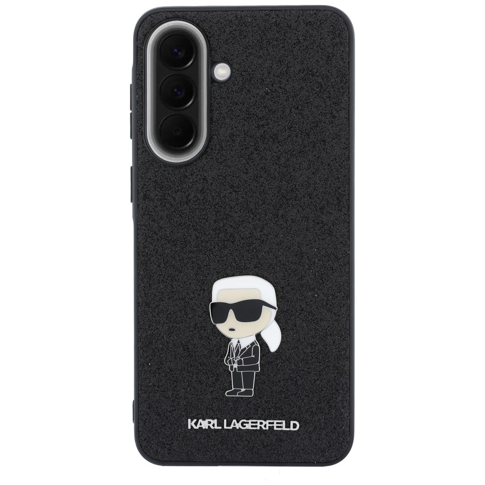 Hülle für Samsung Galaxy A57 5G, Karl Lagerfeld, Glitter Fixed Ikonik Karl, Schwarz