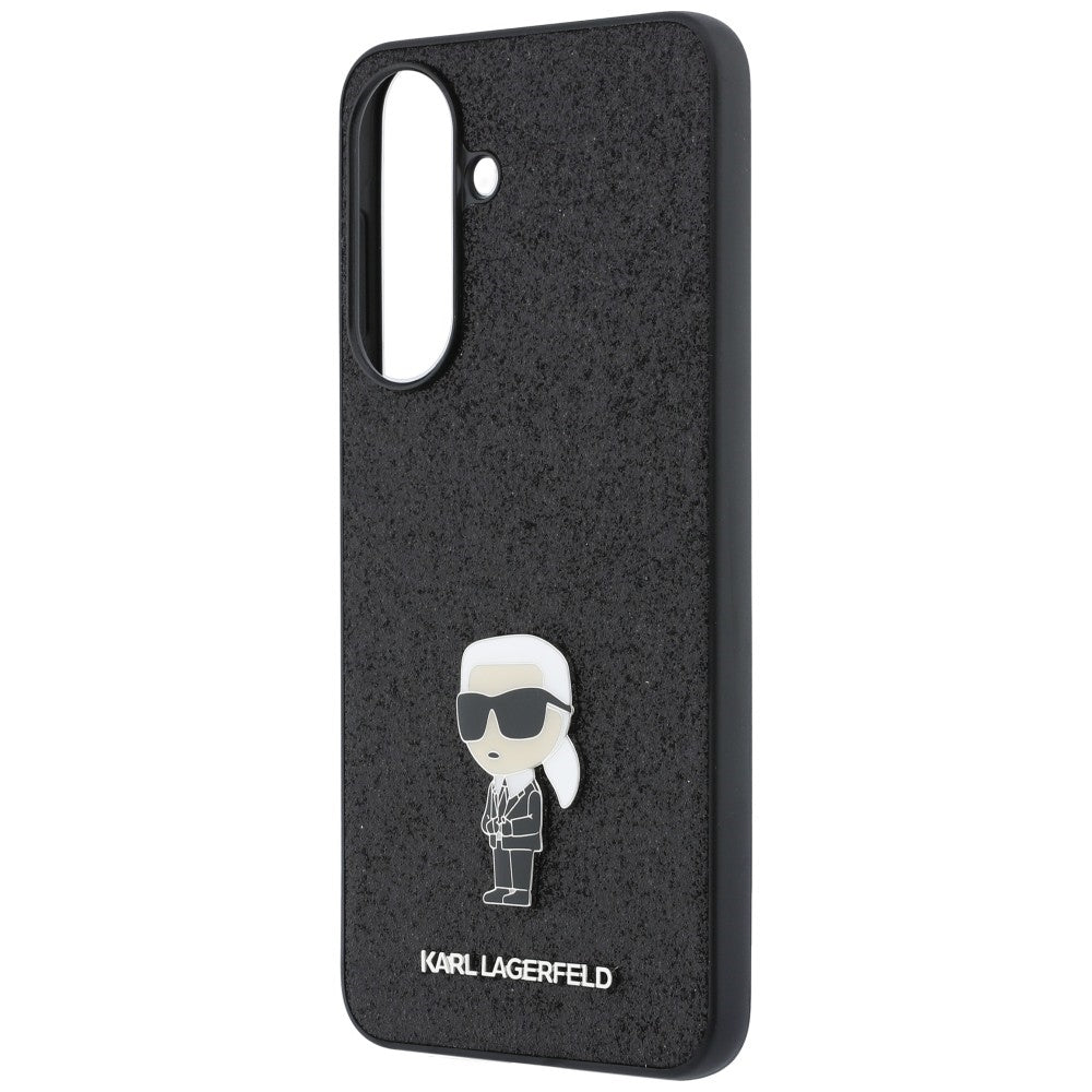 Hülle für Samsung Galaxy A57 5G, Karl Lagerfeld, Glitter Fixed Ikonik Karl, Schwarz