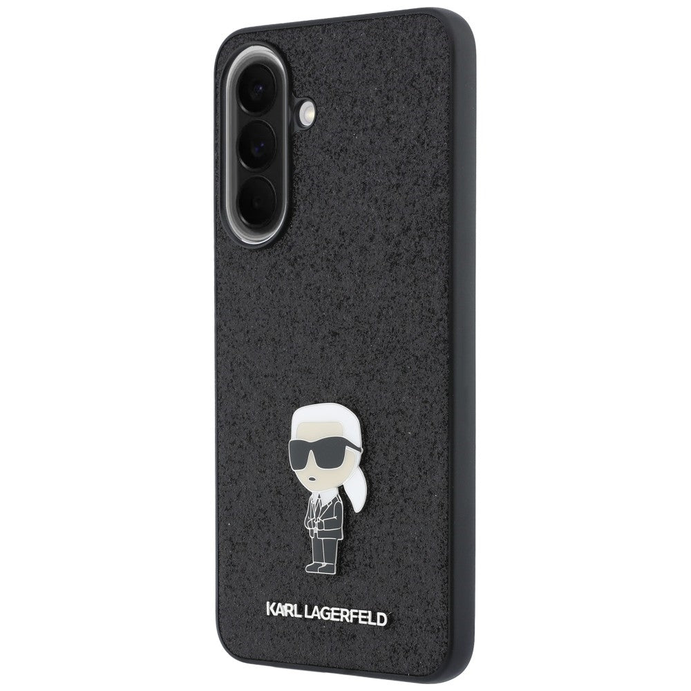 Hülle für Samsung Galaxy A57 5G, Karl Lagerfeld, Glitter Fixed Ikonik Karl, Schwarz