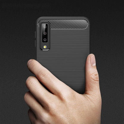 Hülle für Samsung Galaxy A7 (2018) A750, Techsuit, Carbon, Schwarz