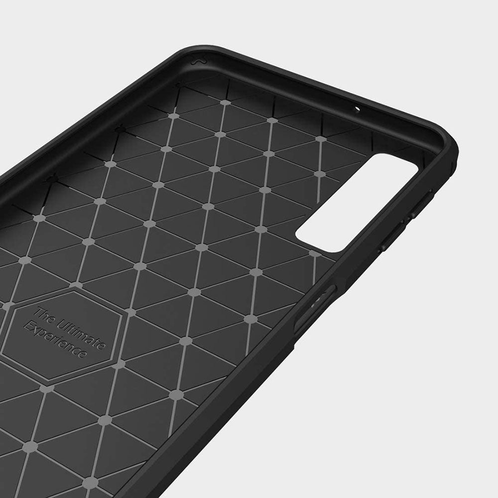 Hülle für Samsung Galaxy A7 (2018) A750, Techsuit, Carbon, Schwarz