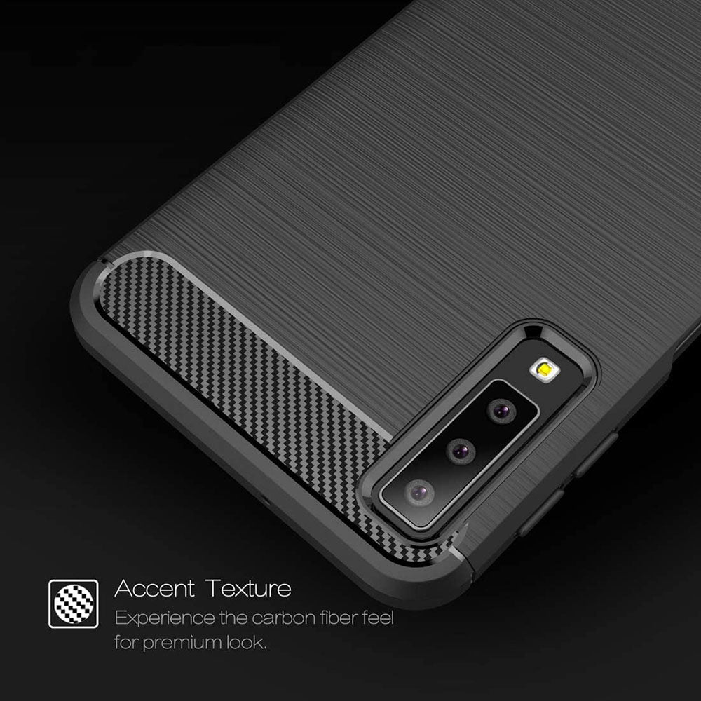 Hülle für Samsung Galaxy A7 (2018) A750, Techsuit, Carbon, Schwarz