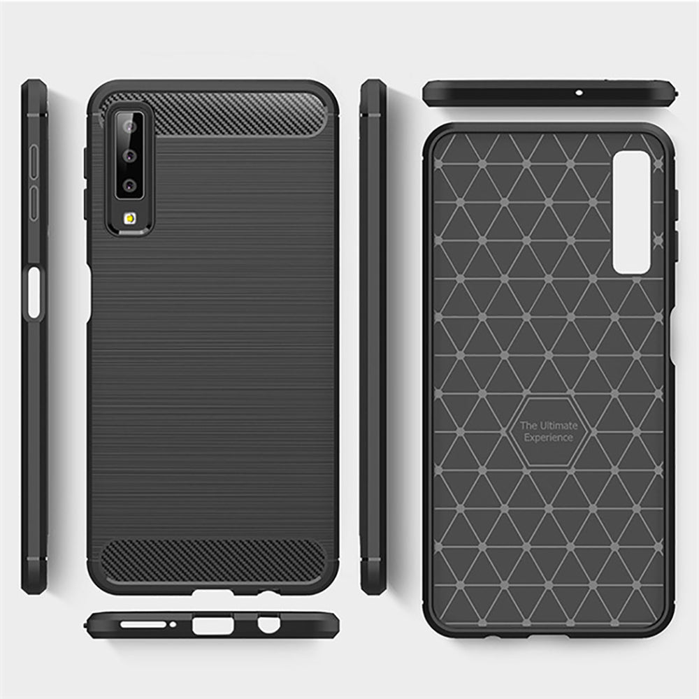 Hülle für Samsung Galaxy A7 (2018) A750, Techsuit, Carbon, Schwarz