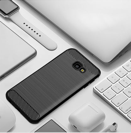 Hülle für Samsung Galaxy J4 Plus (2018) J415, Techsuit, Carbon, Schwarz