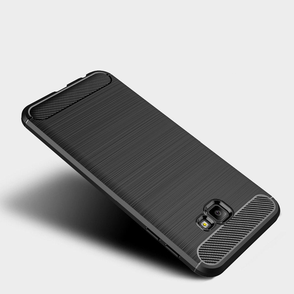 Hülle für Samsung Galaxy J4 Plus (2018) J415, Techsuit, Carbon, Schwarz