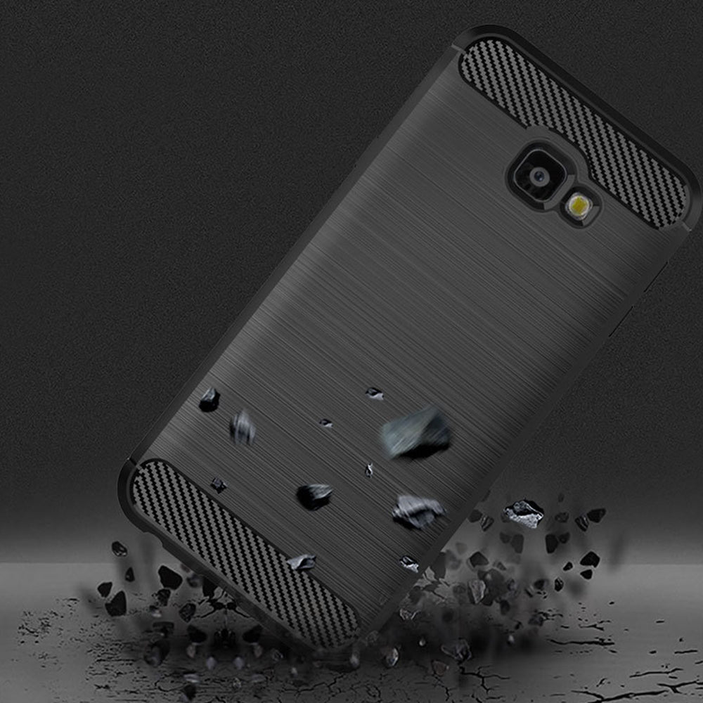 Hülle für Samsung Galaxy J4 Plus (2018) J415, Techsuit, Carbon, Schwarz