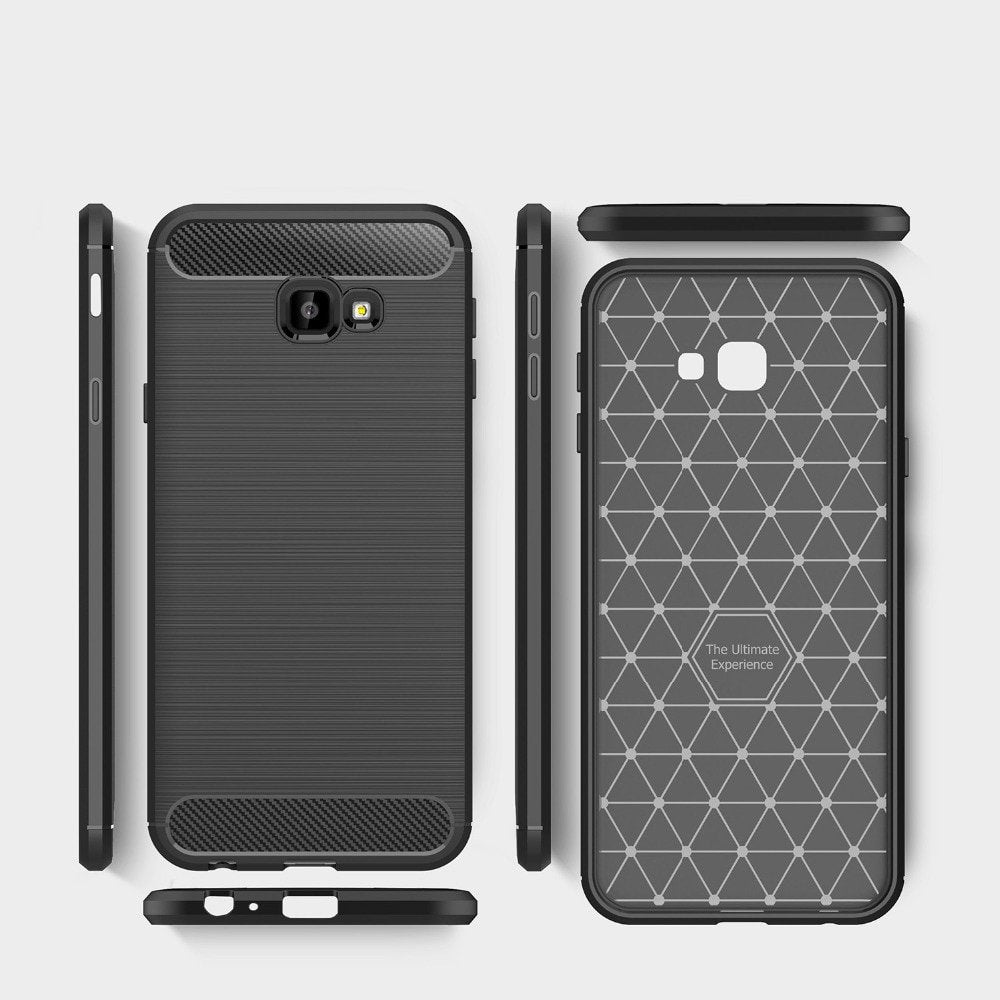 Hülle für Samsung Galaxy J4 Plus (2018) J415, Techsuit, Carbon, Schwarz