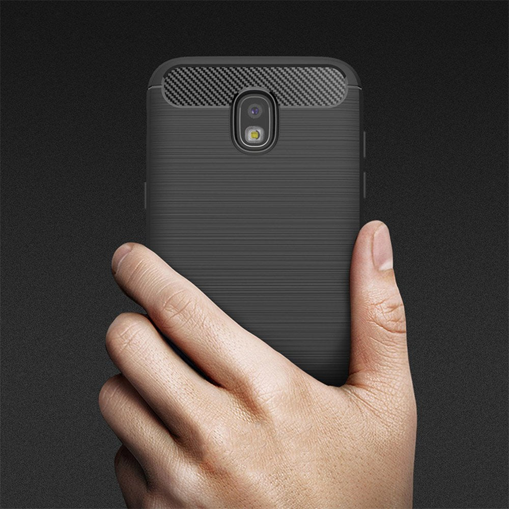 Hülle für Samsung Galaxy J5 (2017) J530, Techsuit, Carbon, Schwarz