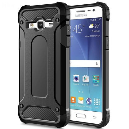 Hülle für Samsung Galaxy J5 J500, Techsuit, Hybrid Armor, Schwarz