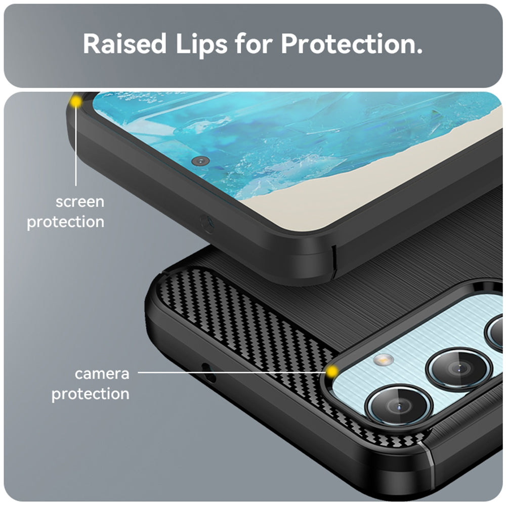 Hülle für Samsung Galaxy M35, Techsuit, Carbon, Schwarz