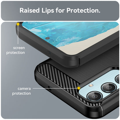 Hülle für Samsung Galaxy M35, Techsuit, Carbon, Schwarz