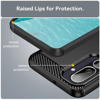 Hülle für Samsung Galaxy M56 M566, Techsuit, Carbon, Schwarz