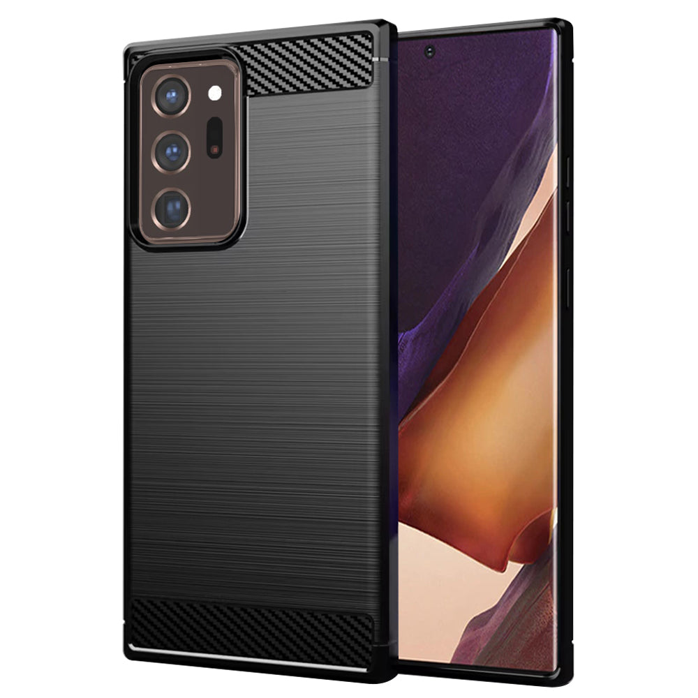 Hülle für Samsung Galaxy Note 20 Ultra 5G N986 / Note 20 Ultra N985, Techsuit, Carbon, Schwarz