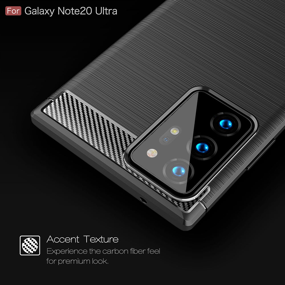 Hülle für Samsung Galaxy Note 20 Ultra 5G N986 / Note 20 Ultra N985, Techsuit, Carbon, Schwarz