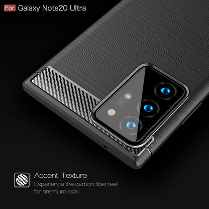 Hülle für Samsung Galaxy Note 20 Ultra 5G N986 / Note 20 Ultra N985, Techsuit, Carbon, Schwarz
