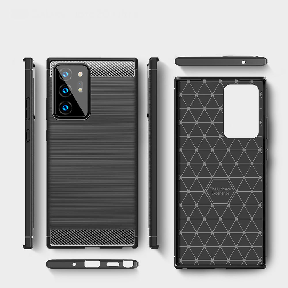 Hülle für Samsung Galaxy Note 20 Ultra 5G N986 / Note 20 Ultra N985, Techsuit, Carbon, Schwarz