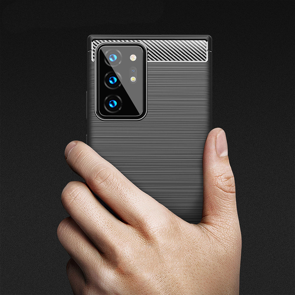 Hülle für Samsung Galaxy Note 20 Ultra 5G N986 / Note 20 Ultra N985, Techsuit, Carbon, Schwarz