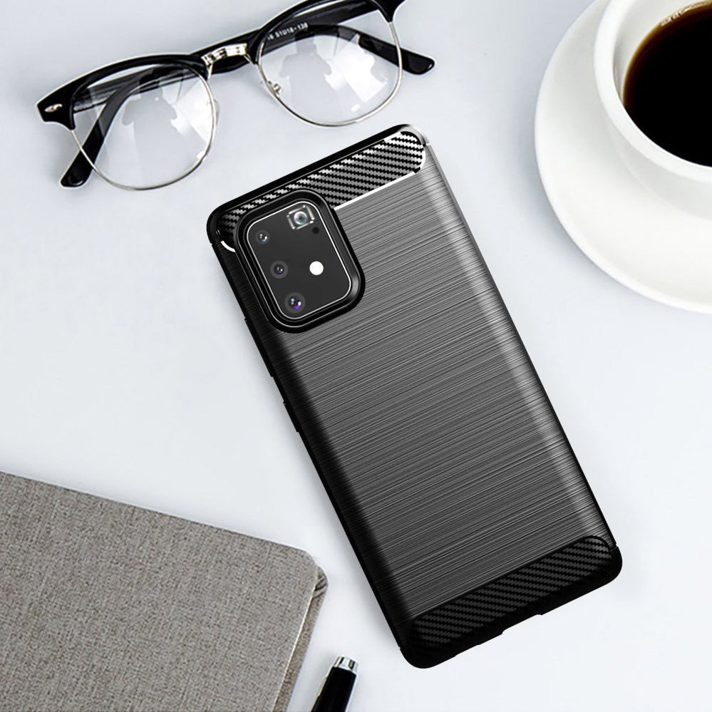 Hülle für Samsung Galaxy S10 Lite G770, Techsuit, Carbon, Schwarz