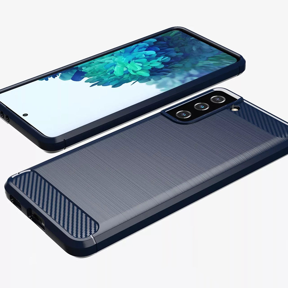 Hülle für Samsung Galaxy S20 FE 2022 G781 / S20 FE 5G G781 / S20 FE G780, Techsuit, Carbon, Blau