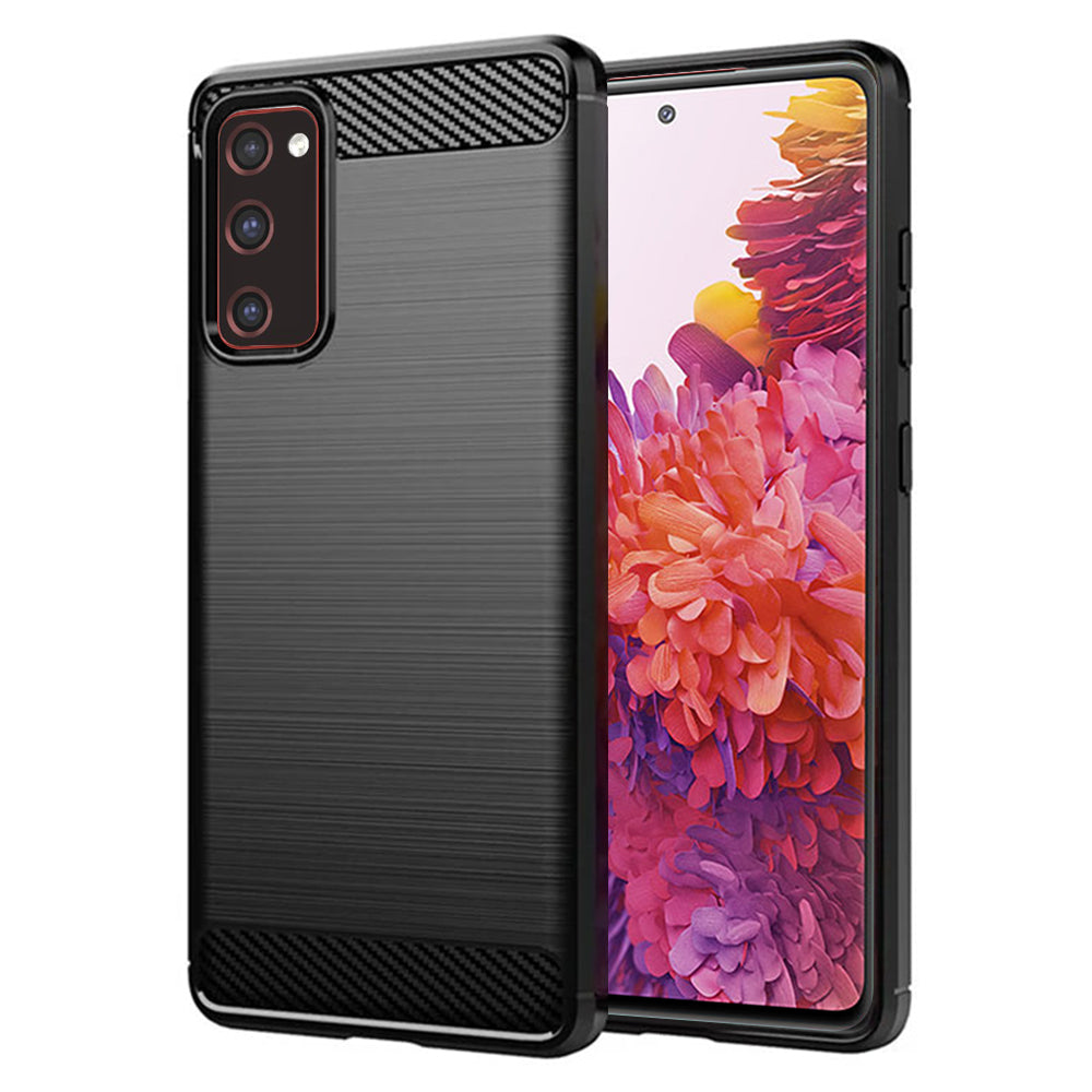 Hülle für Samsung Galaxy S20 FE 2022 G781 / S20 FE 5G G781 / S20 FE G780, Techsuit, Carbon, Schwarz