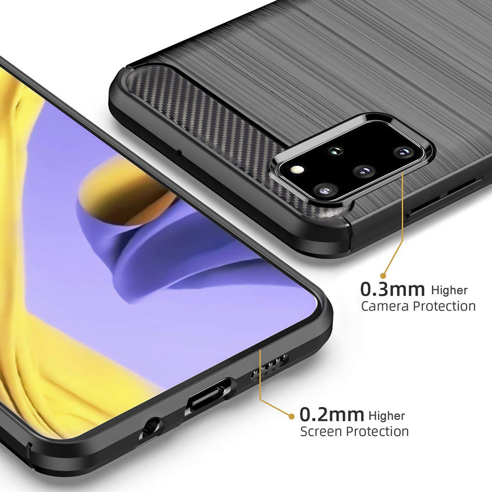 Hülle für Samsung Galaxy S20+ 5G G986 / S20+ G985, Techsuit, Carbon, Schwarz