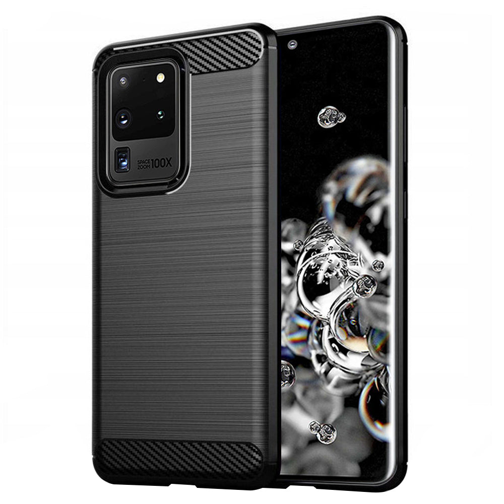 Hülle für Samsung Galaxy S20 Ultra 5G G988 / S20 Ultra G988, Techsuit, Carbon, Schwarz