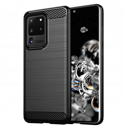 Hülle für Samsung Galaxy S20 Ultra 5G G988 / S20 Ultra G988, Techsuit, Carbon, Schwarz