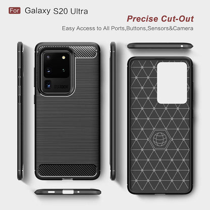 Hülle für Samsung Galaxy S20 Ultra 5G G988 / S20 Ultra G988, Techsuit, Carbon, Schwarz