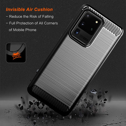 Hülle für Samsung Galaxy S20 Ultra 5G G988 / S20 Ultra G988, Techsuit, Carbon, Schwarz
