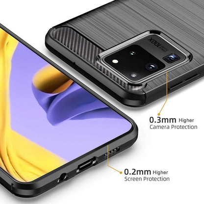 Hülle für Samsung Galaxy S20 Ultra 5G G988 / S20 Ultra G988, Techsuit, Carbon, Schwarz