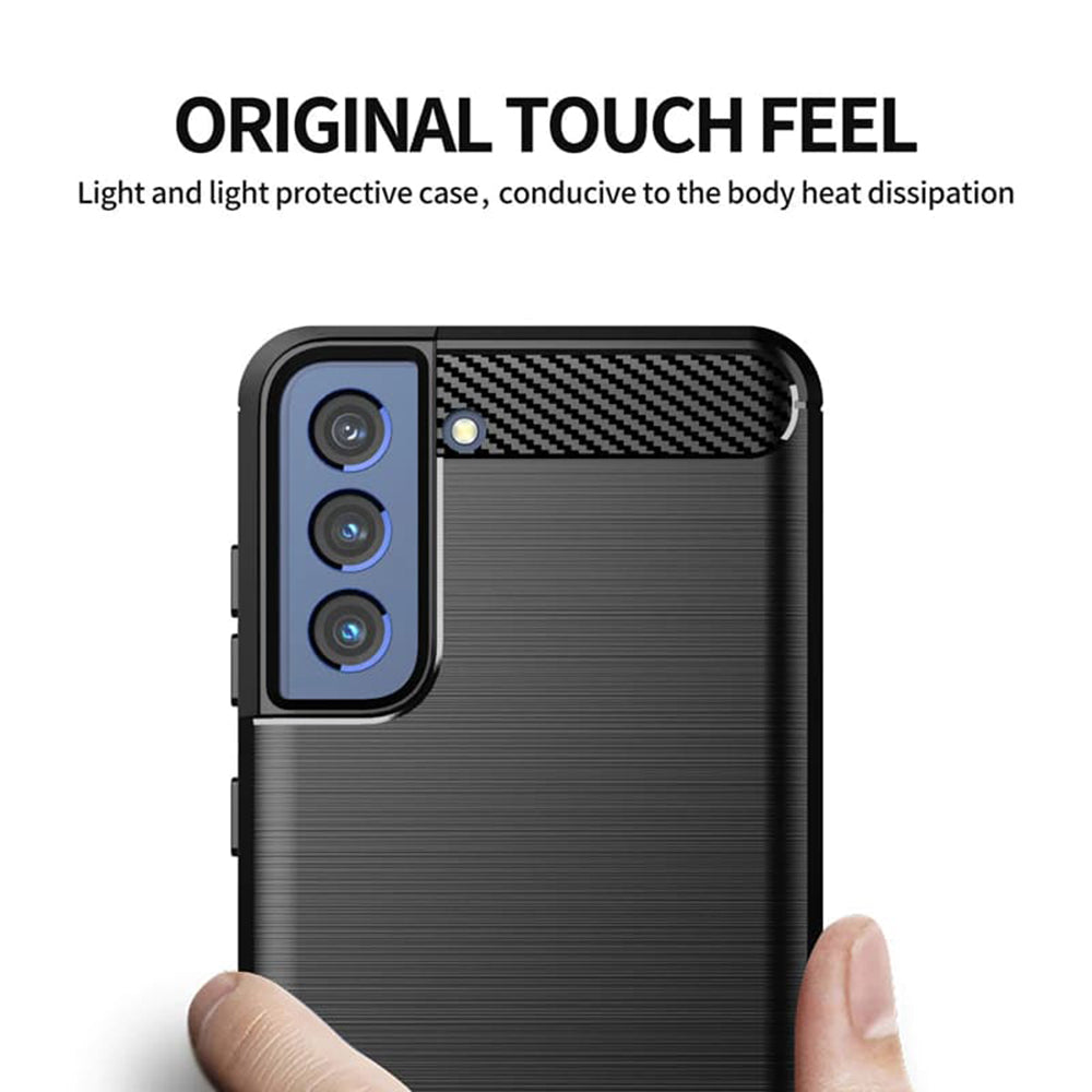 Case for Samsung Galaxy S21 FE 5G G990, Techsuit, Carbon, Black