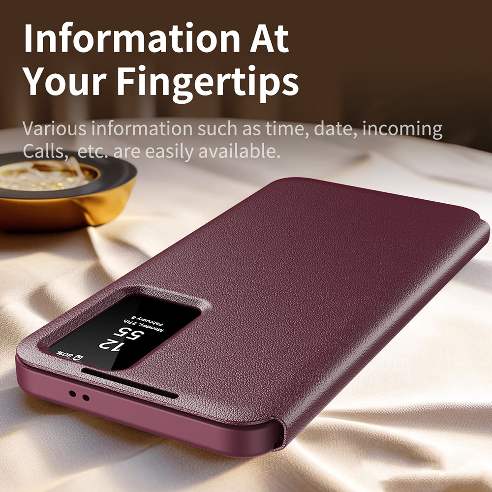 Case for Samsung Galaxy S22 5G S901, Techsuit, SmartView, Burgundy