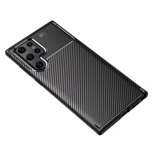 Hülle für Samsung Galaxy S22 Ultra 5G S908, Techsuit, CarbonFiber, Schwarz