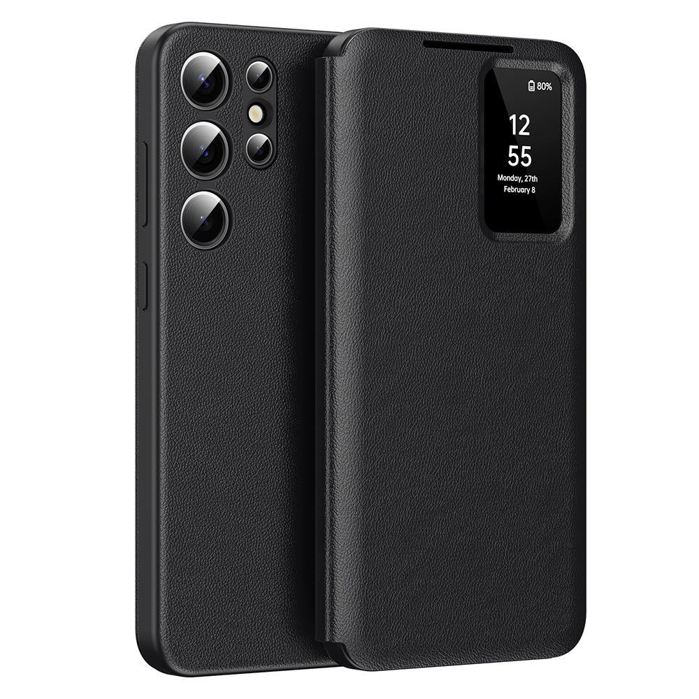 Hülle für Samsung Galaxy S22 Ultra 5G S908, Techsuit, SmartView, Schwarz