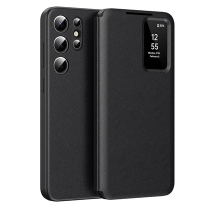 Hülle für Samsung Galaxy S22 Ultra 5G S908, Techsuit, SmartView, Schwarz