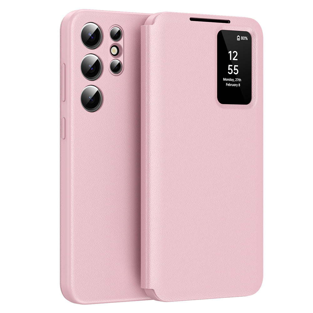 Hülle für Samsung Galaxy S22 Ultra 5G S908, Techsuit, SmartView, Rosa