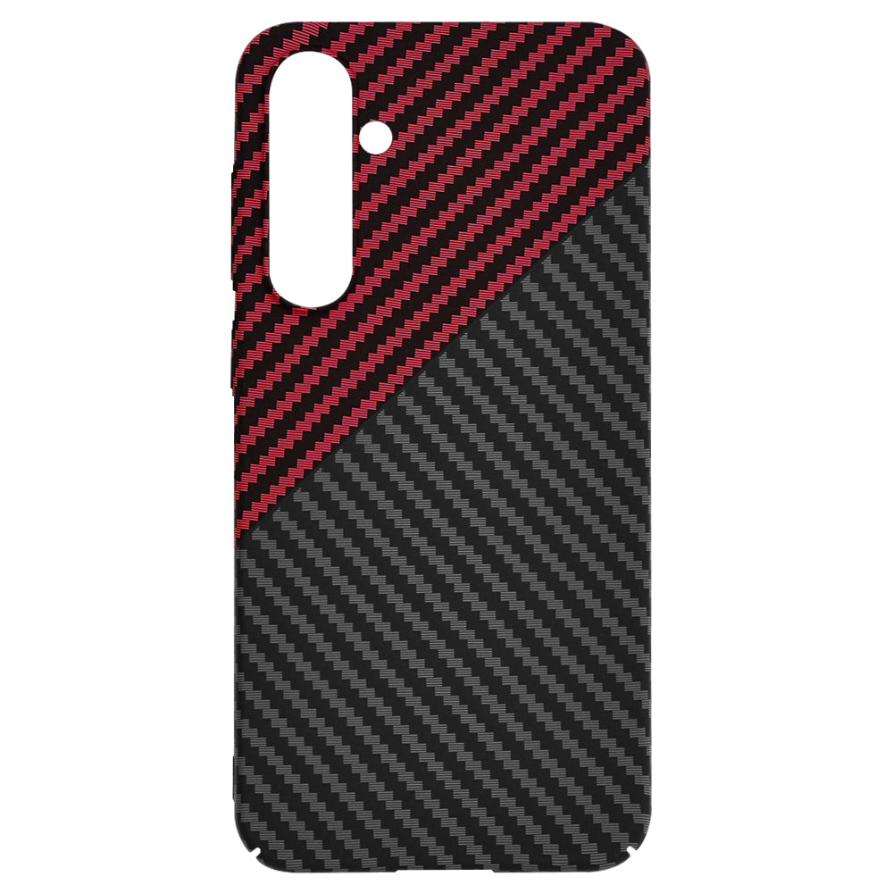 Hülle für Samsung Galaxy S23 FE S711, Techsuit, Carbonite FiberShell, Schwarz Rot