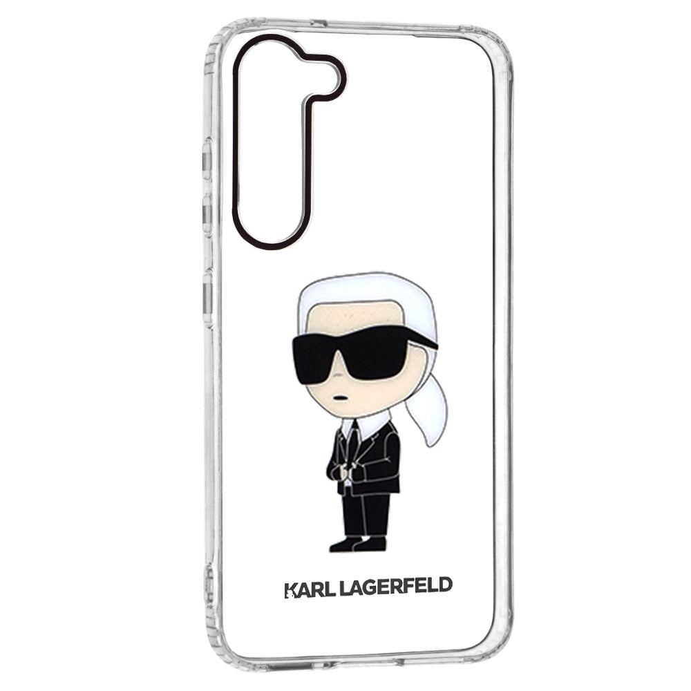 Hülle für Samsung Galaxy S23+ S916, Karl Lagerfeld, Ikonik Karl, Transparent