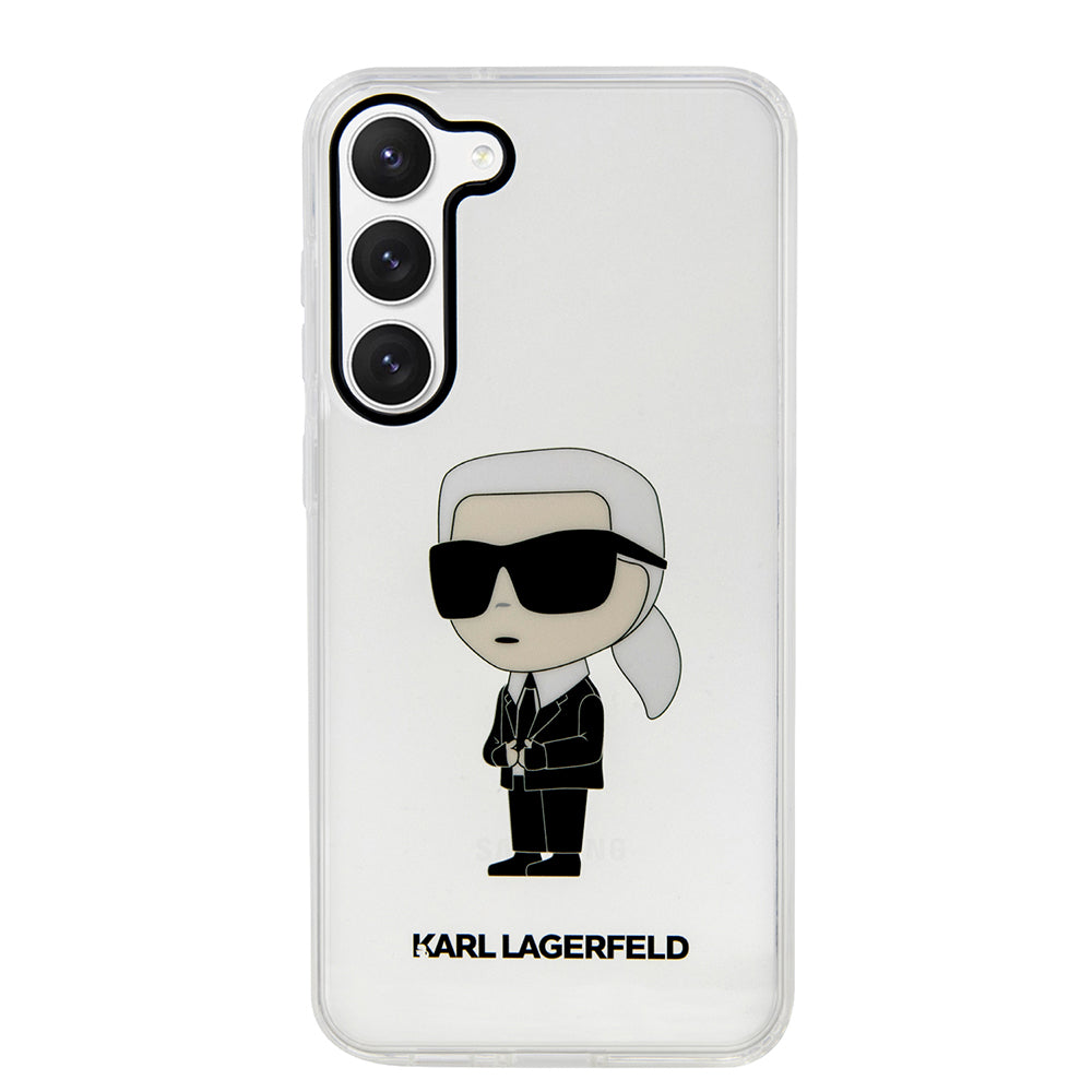 Hülle für Samsung Galaxy S23+ S916, Karl Lagerfeld, Ikonik Karl, Transparent