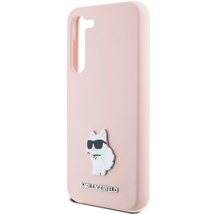Hülle für Samsung Galaxy S23+ S916, Karl Lagerfeld, Silicone Choupette Metal, Rosa