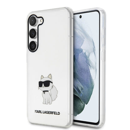 Hülle für Samsung Galaxy S23 S911, Karl Lagerfeld, Ikonik Choupette, Transparent