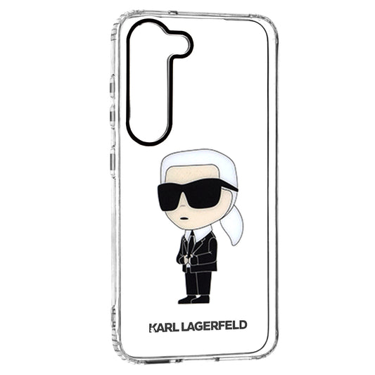 Hülle für Samsung Galaxy S23 S911, Karl Lagerfeld, Ikonik Karl, Transparent