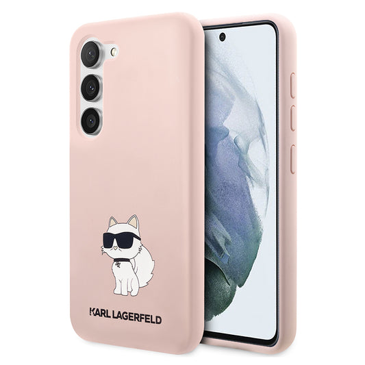 Hülle für Samsung Galaxy S23 S911, Karl Lagerfeld, Silicone Choupette, Rosa
