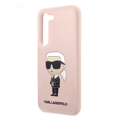 Hülle für Samsung Galaxy S23 S911, Karl Lagerfeld, Silicone Ikonik Karl, Rosa